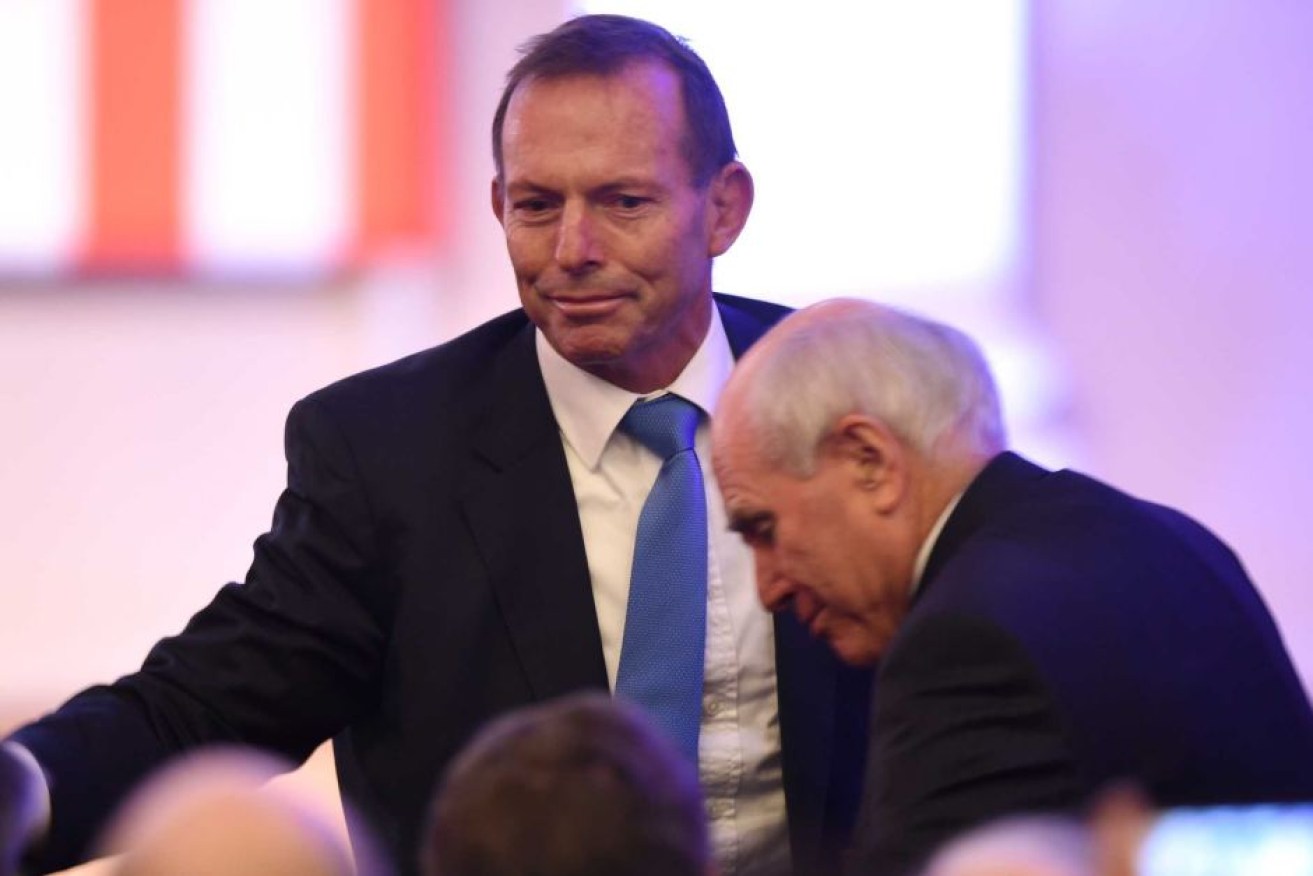Tony Abbott (left) and John Howard are not in favour of a treaty.
