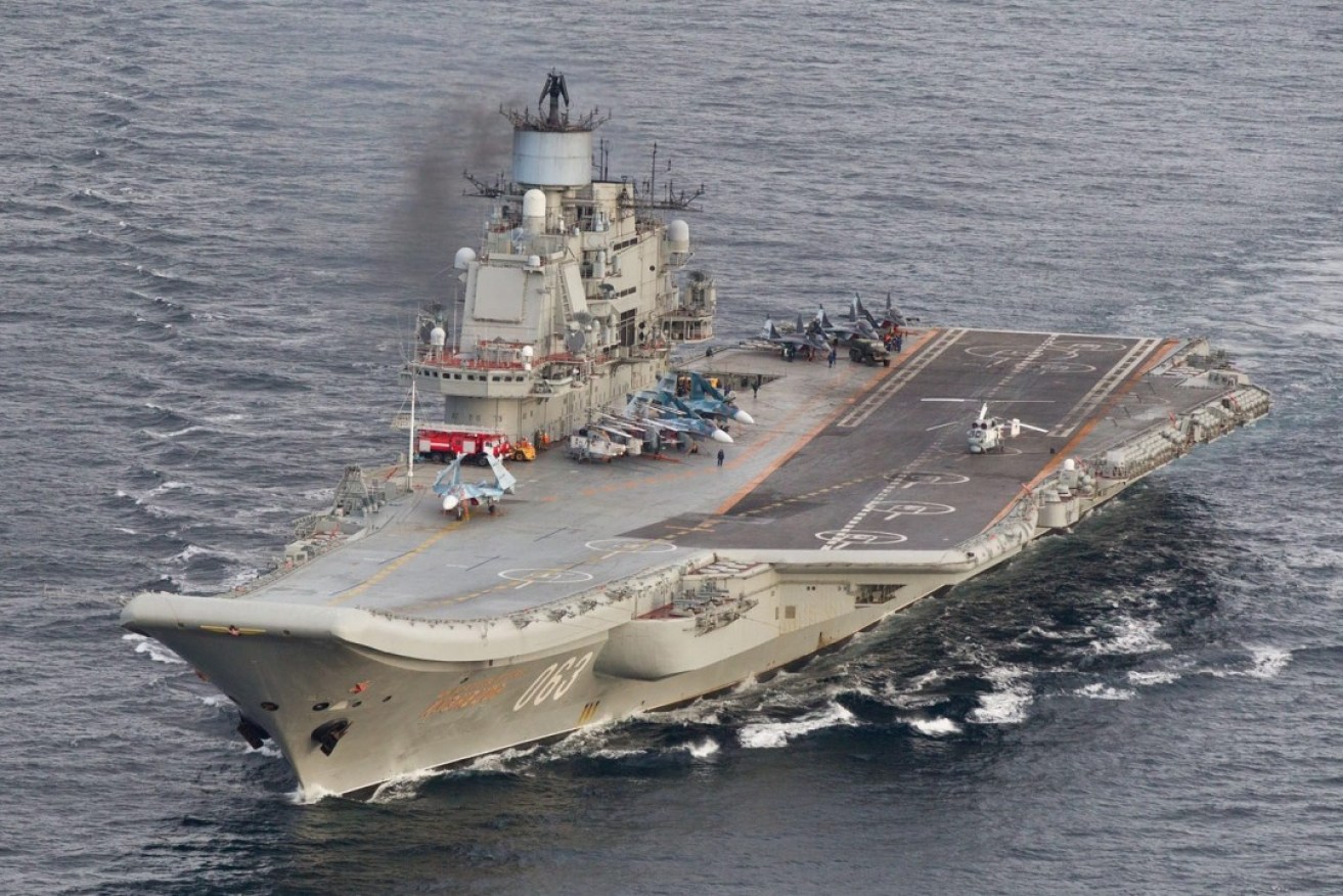 Russian aircraft carrier the Admiral Kuznetsov.