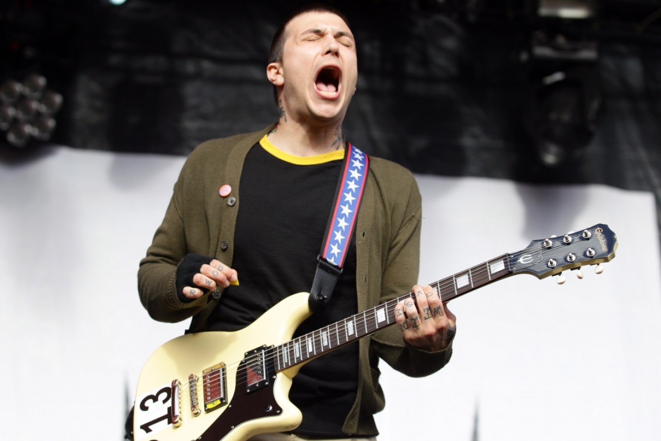 Frank Iero says he is in a state of shock after being involved in a bus crash in Sydney.