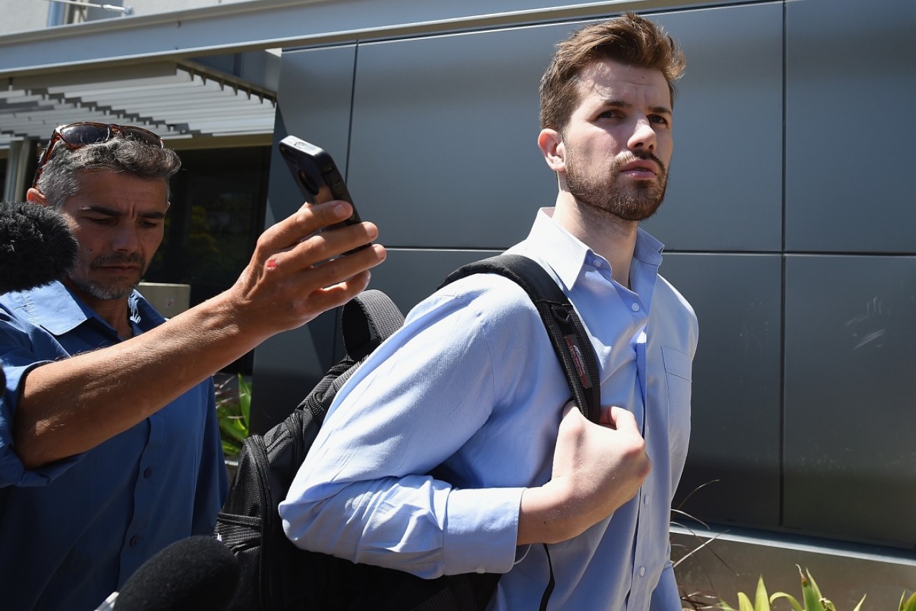 Gable Tostee leaves the Southport Magistrates Court on the Gold Coast in September 2015. 