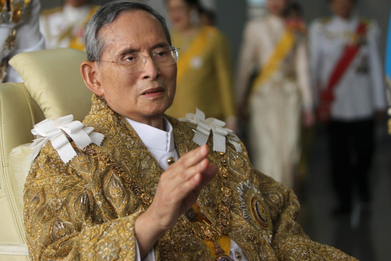 Thailand's King Bhumibol Adulyadej pictured before his 83rd birthday.
