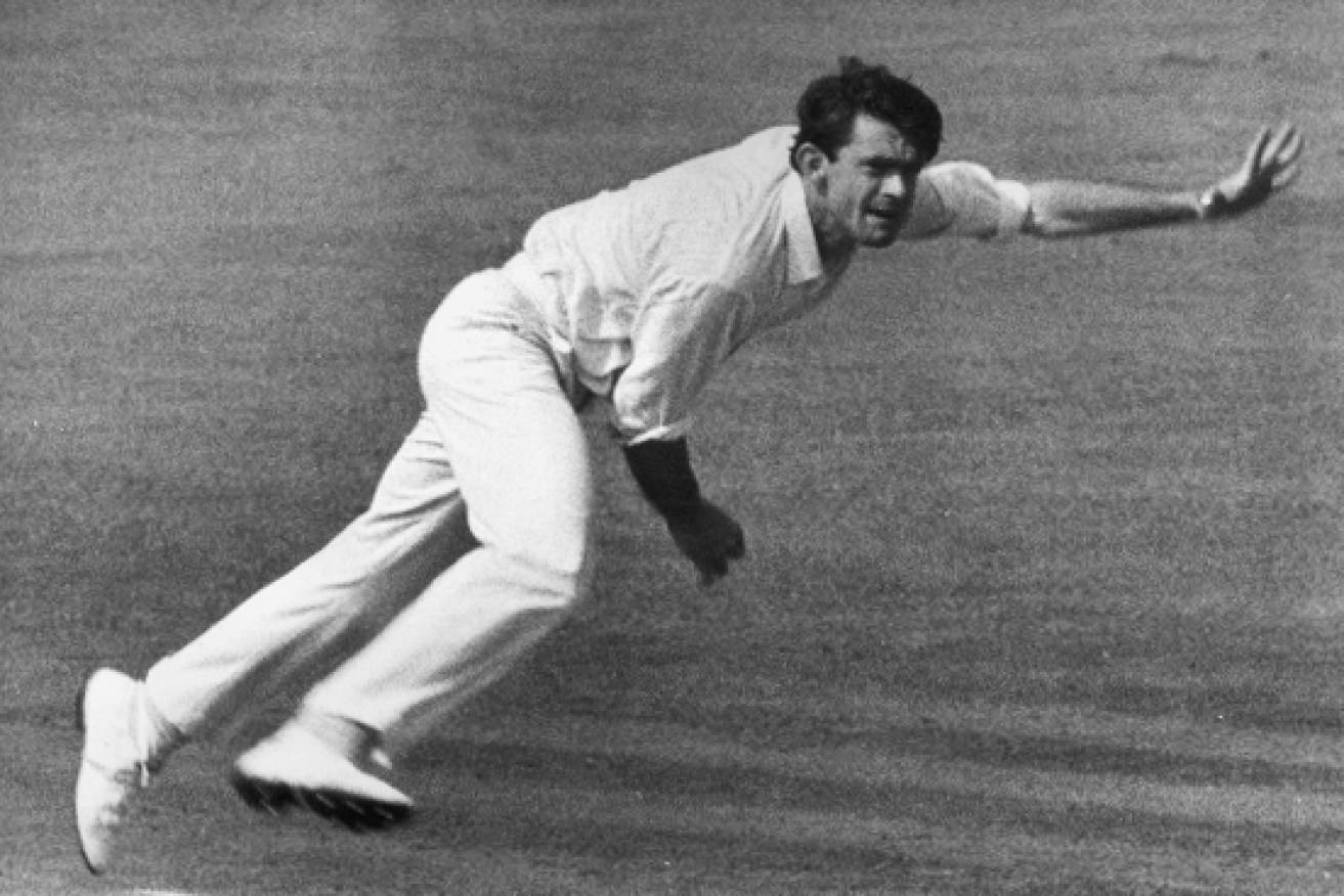Australian spin bowler John Gleeson in action in 1970.