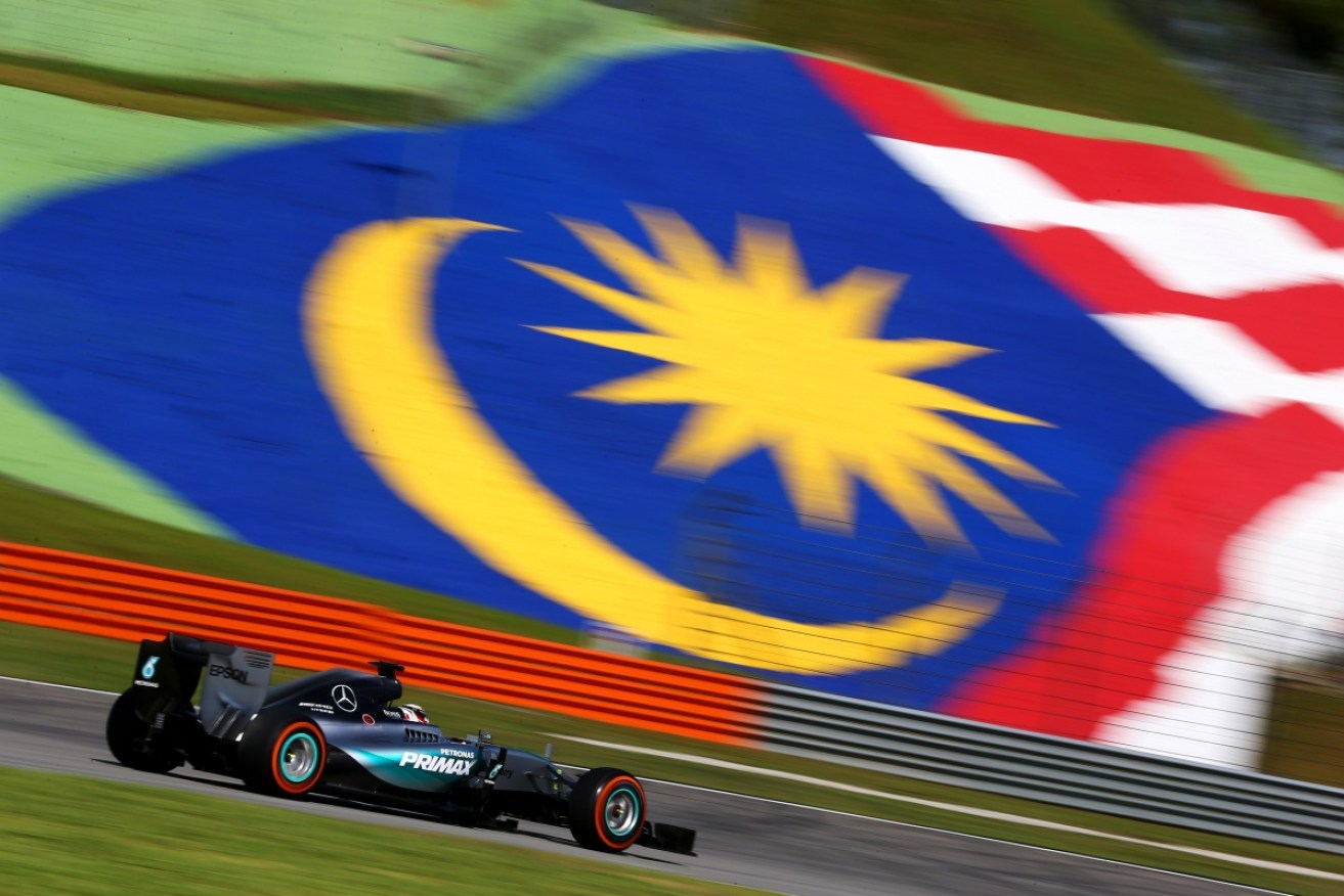 Malaysia takes pride in its national flag – this is the Sepang Circuit in Kuala Lumpur. 