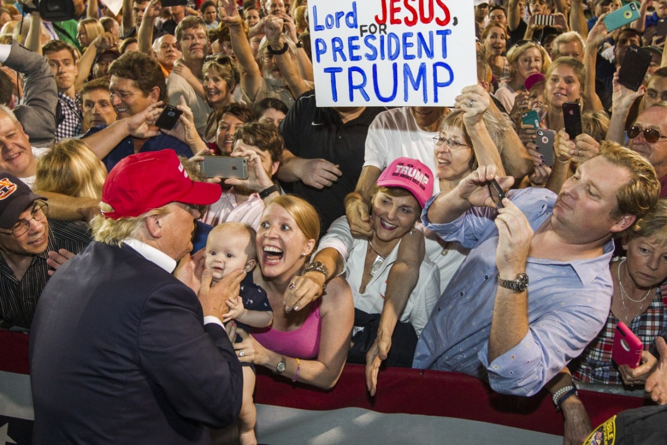 Trump supporters at a rally in Alabama.