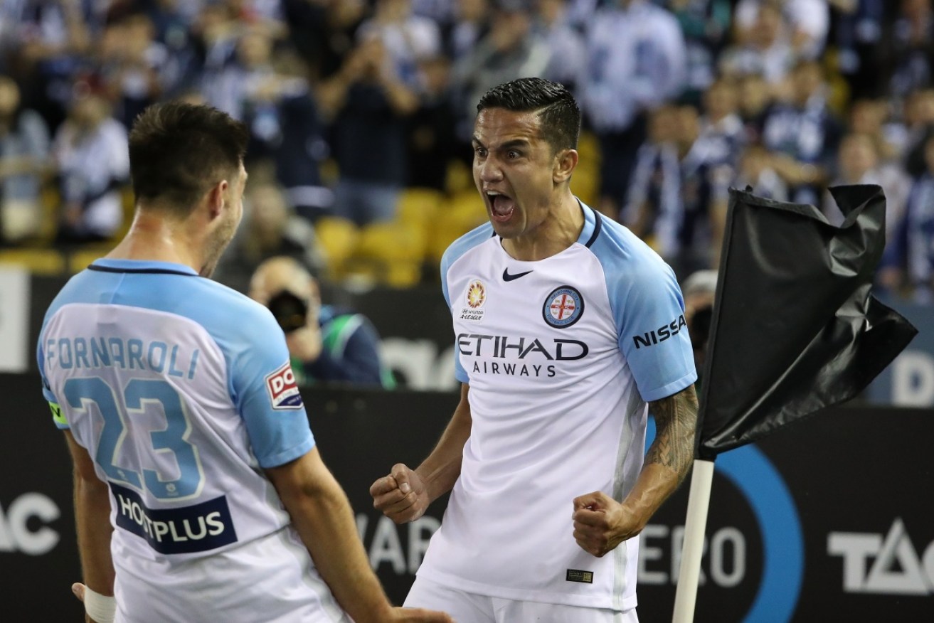 Tim Cahill was a dominant force for City. Photo: Getty