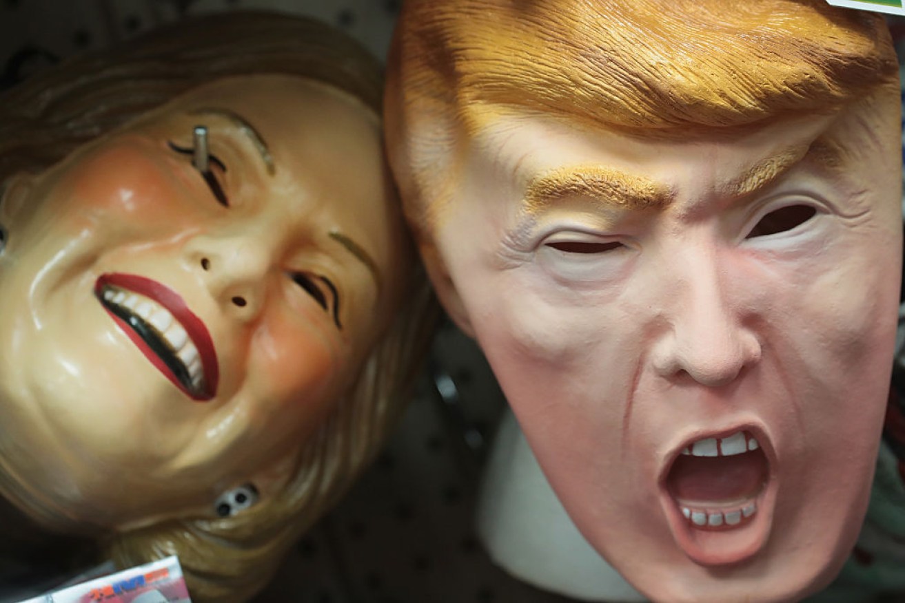 Trump and Clinton masks have been selling like hot cakes.