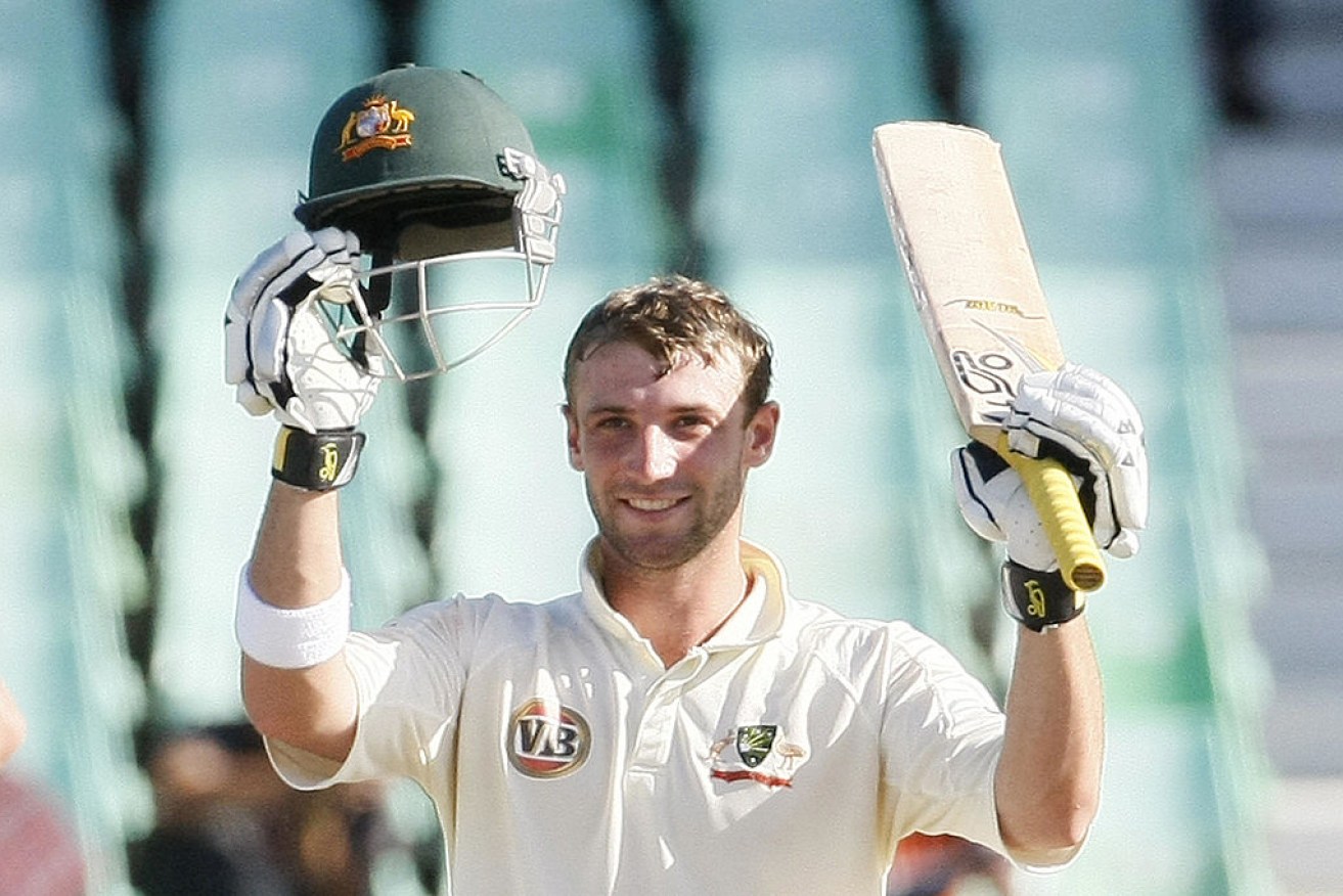 Tragedy: Phillip Hughes after scoring a century in 2009.