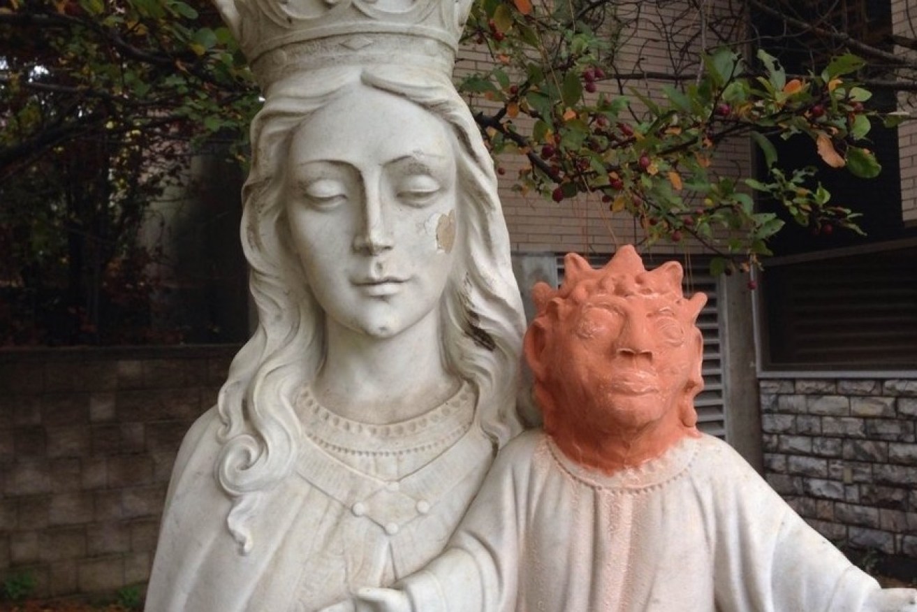 The terracotta baby jesus head disappointing Canadian churchgoers.