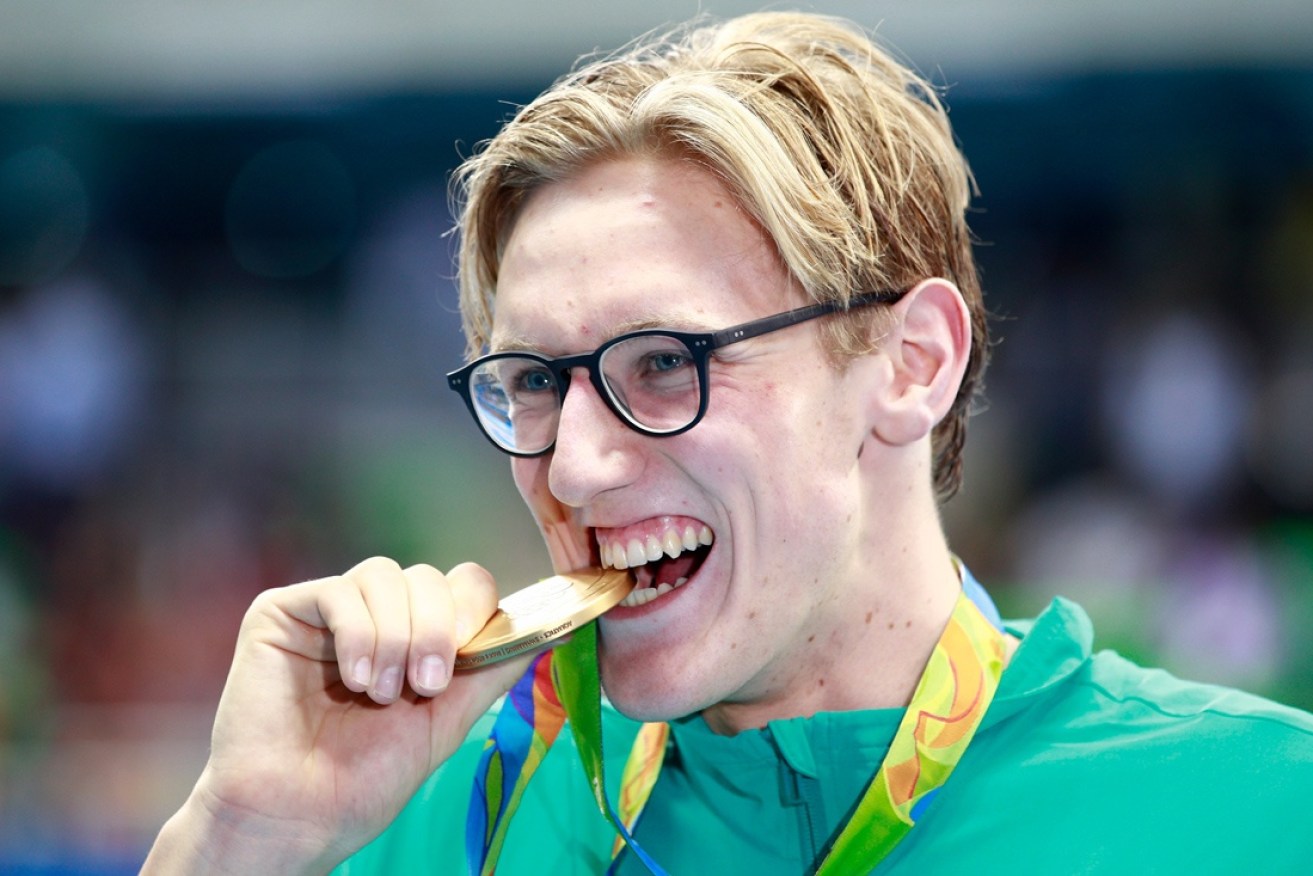 Horton with his gold medal in August.