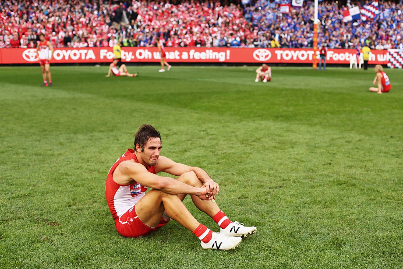 Josh Kennedy looks dejected after the 2016 AFL Grand Final.