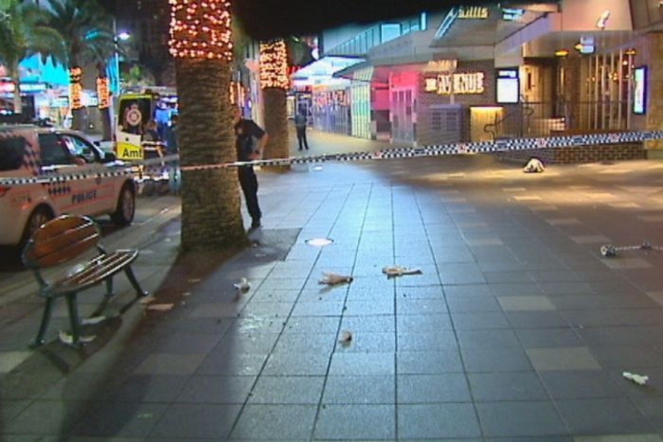 The scene of the incident in Orchid Avenue, Surfers Paradise.