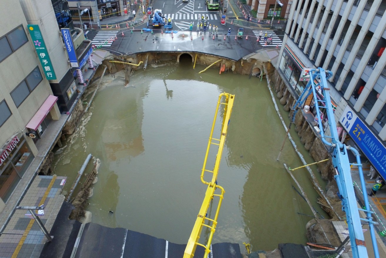 The sinkhole opened up on November 8.