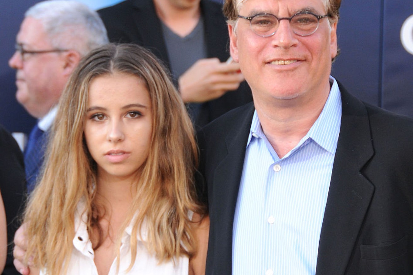 Writer Aaron Sorkin (R) with his daughter Roxy.