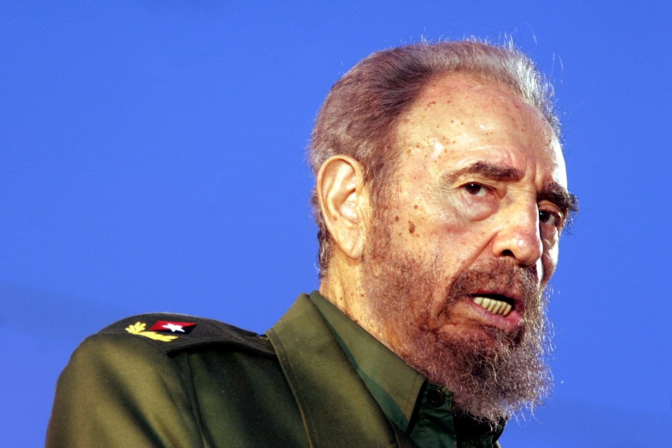 Cuban icon Fidel Castro speaking at a rally in 2006.