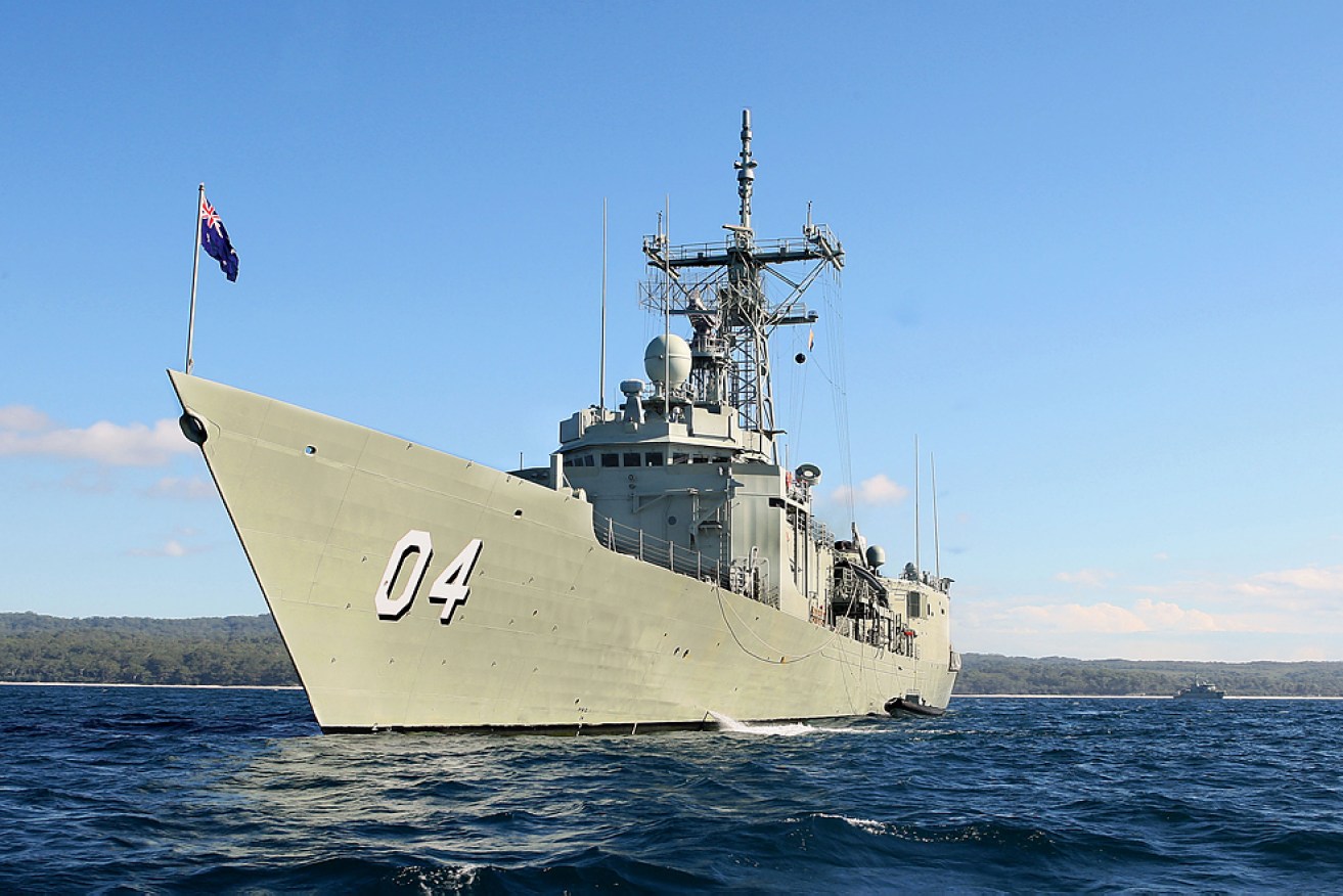 HMAS Darwin has been diverted to earthquake recovery efforts.