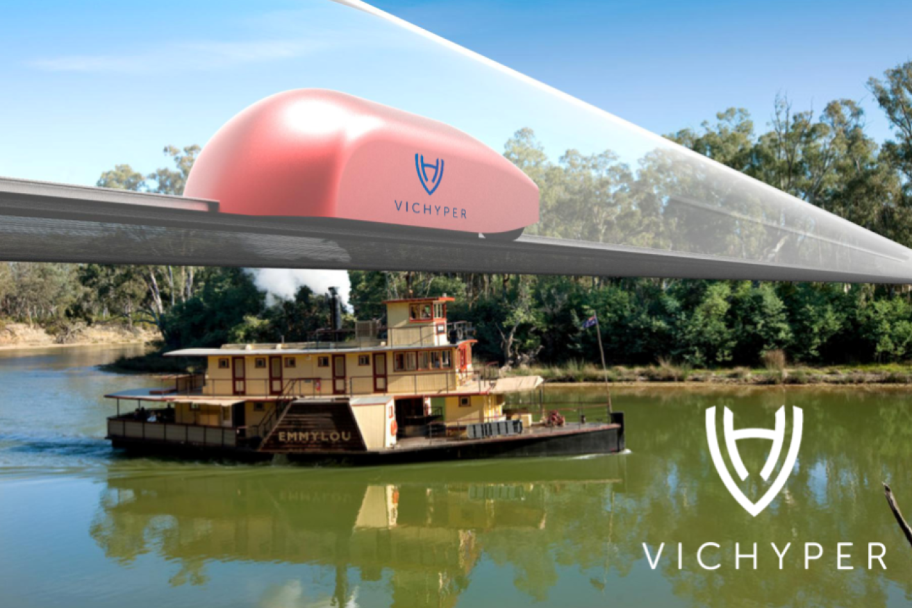 An artist's impression of a high-speed travel pod system designed by RMIT students.