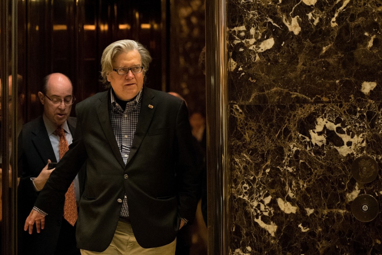 Stephen Bannon seen at Trump Tower for talks with President-elect Donald Trump. 