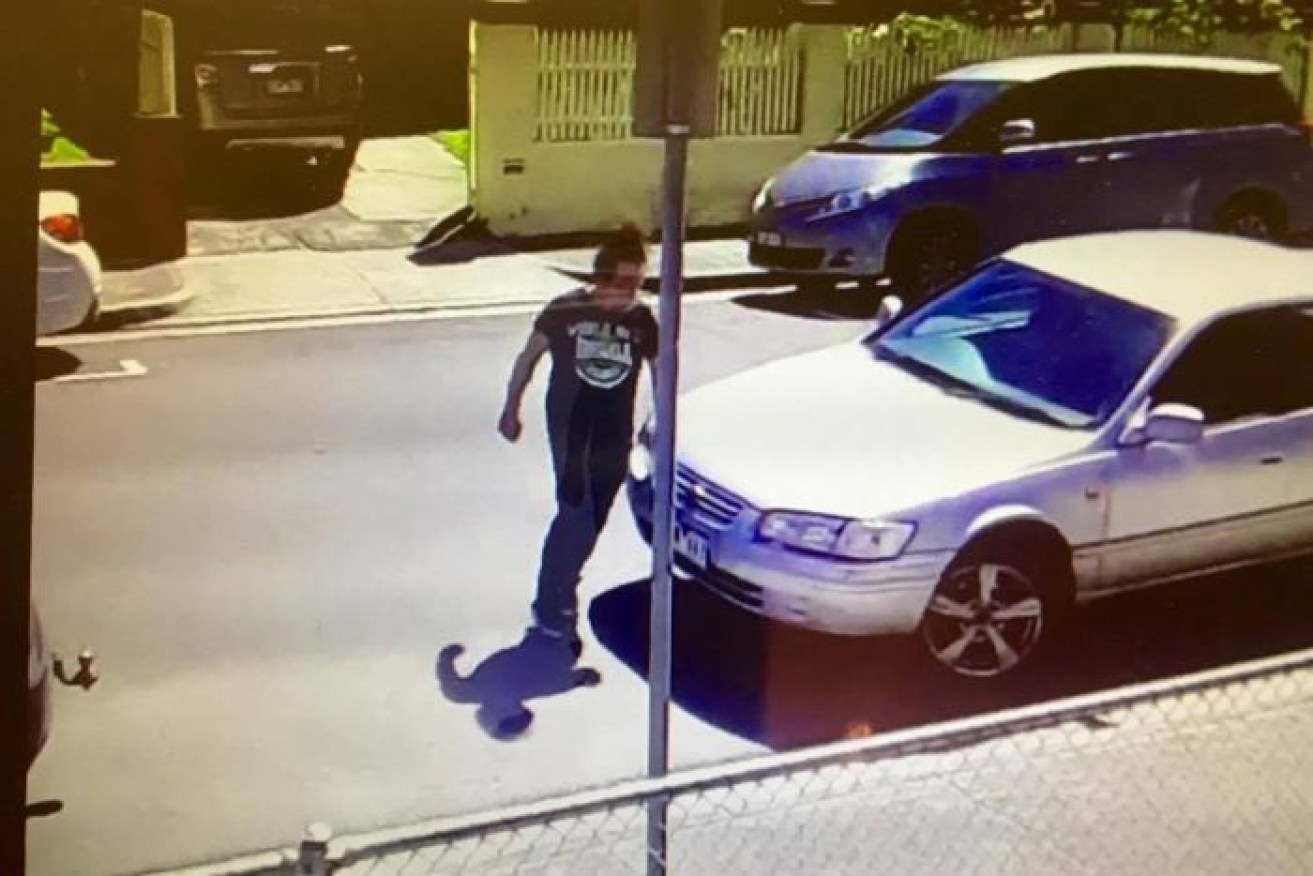 A CCTV grab of the man who got out of a silver Camry shortly before the theft.