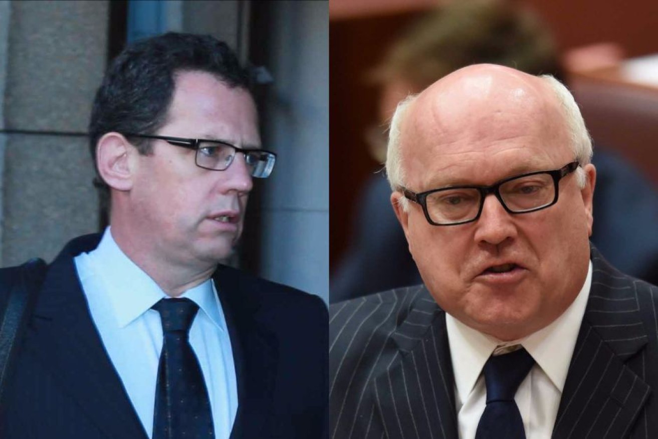 A public battle between Justin Gleeon (L) and George Brandis (R) hit its peak in October. 