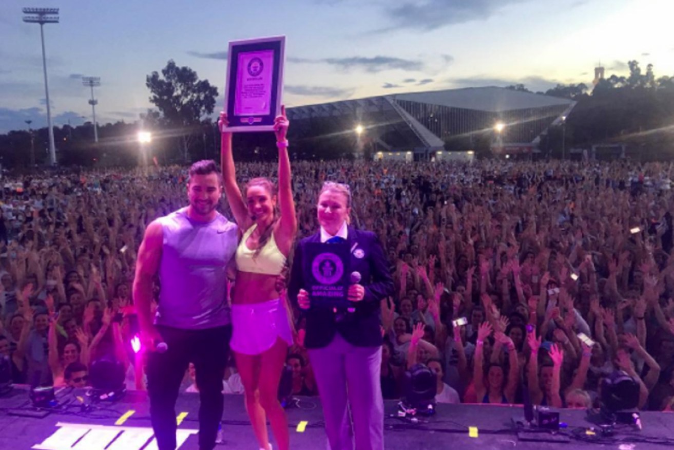 Kayla Itsines shows off the new world records.