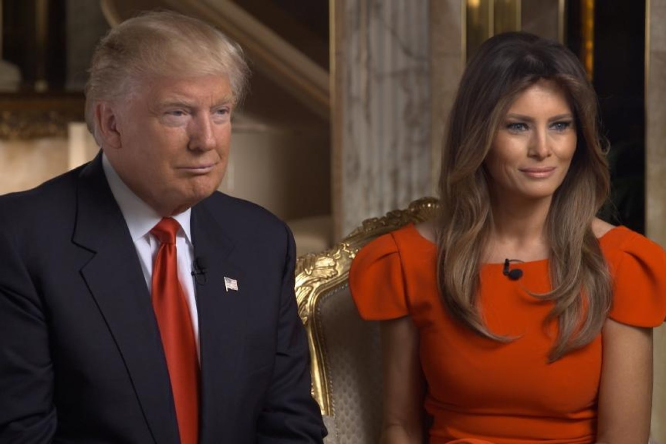 Future First Lady Melania Trump joined her husband in the interview. 