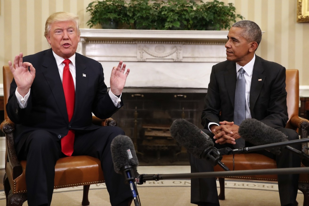 President Barack Obama and President-elect Donald Trump at the transition meeting last month.