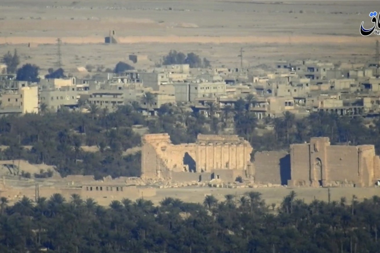 This image made from a militant video posted online purports to show the ancient ruins of Palmyra now again under Islamic State control. 