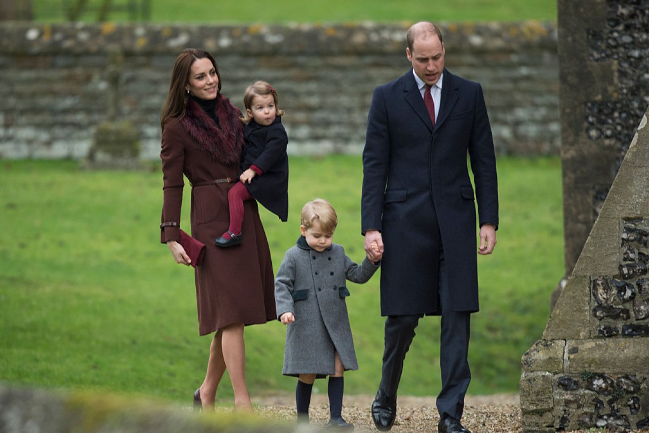 The Duke and Duchess of Cambridge with children George and Charlotte in Berkshire.