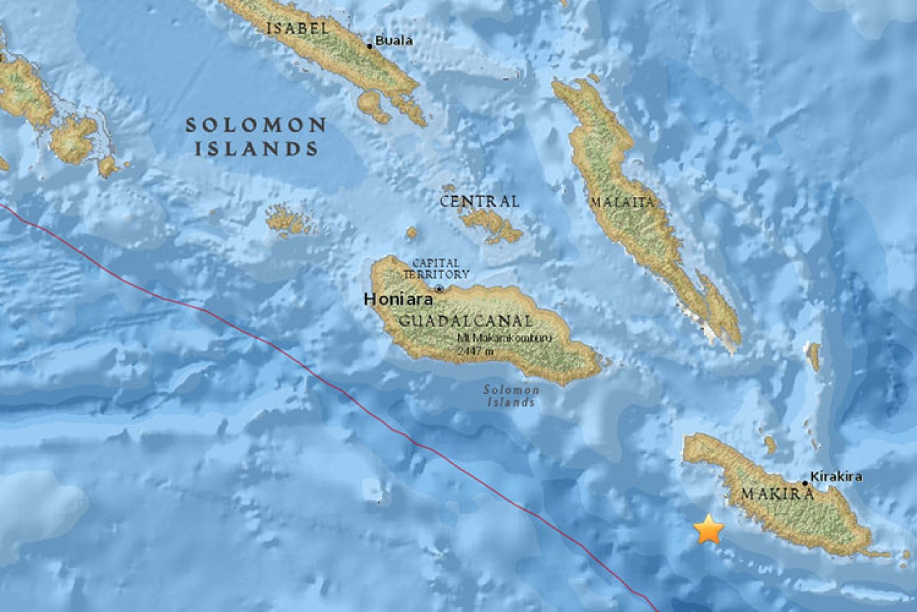 A 7.0 magnitude quake hit off the Solomons this morning.