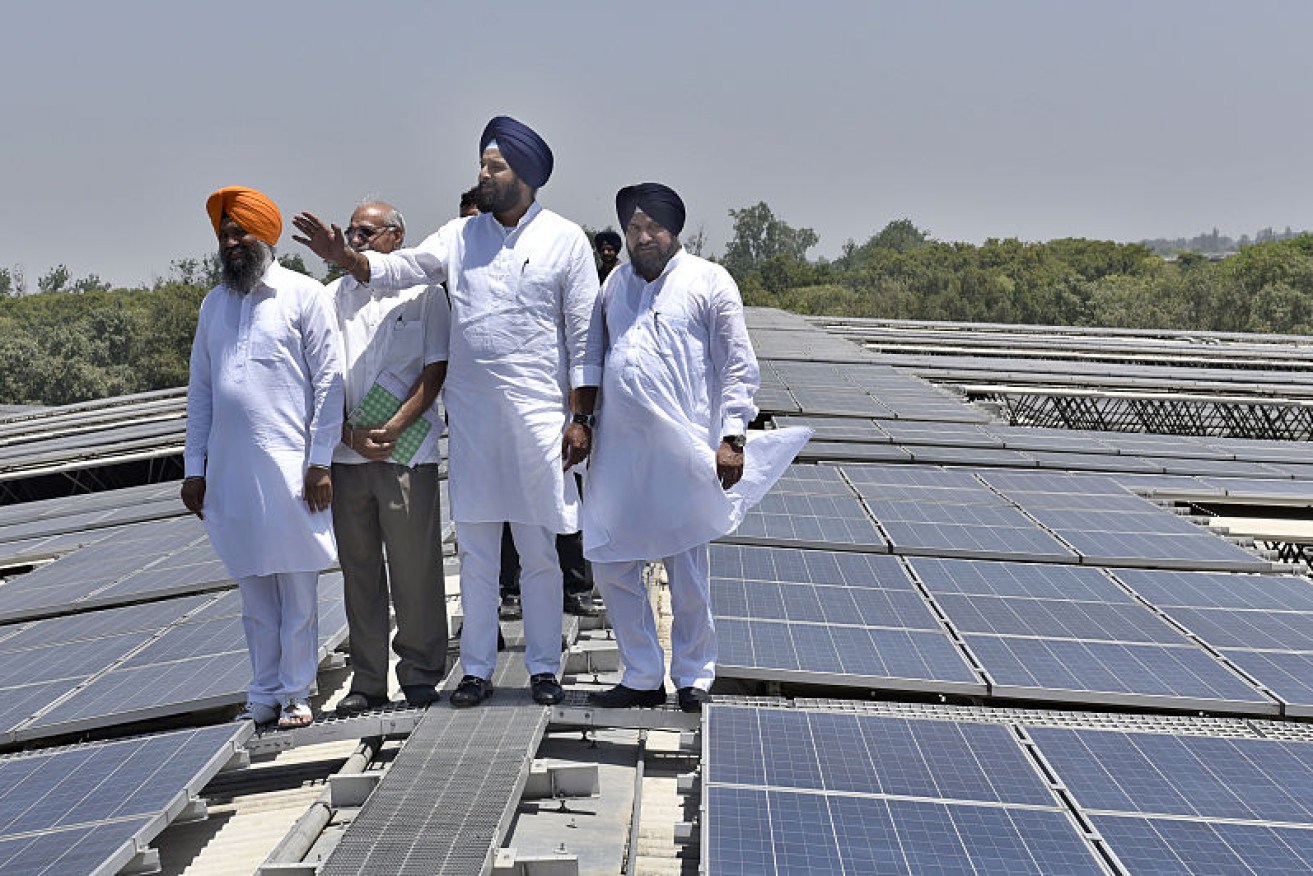 The world's largest solar rooftop plant in Beas, near Amritsar, in India.
