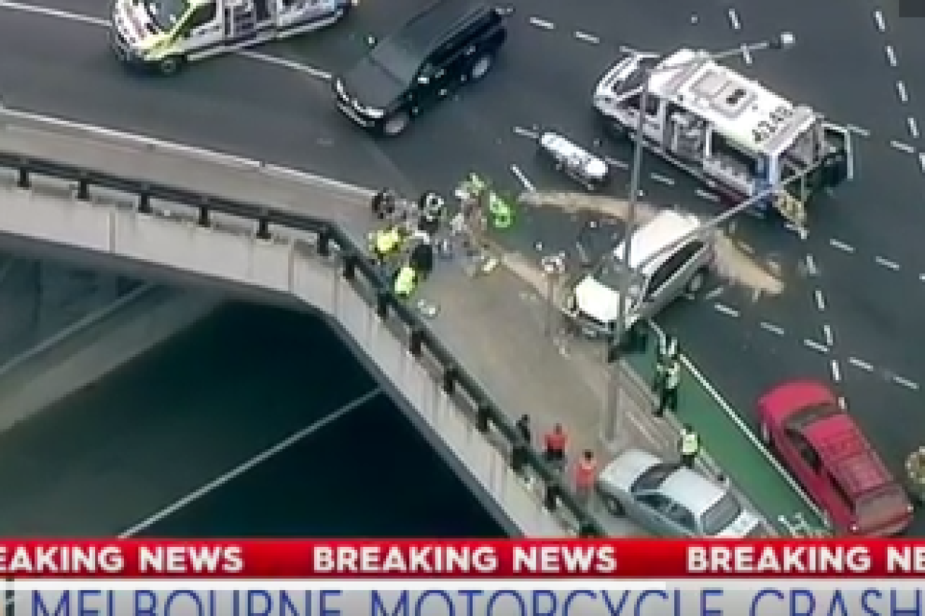 An aerial view of the scene courtesy of Channel Nine.