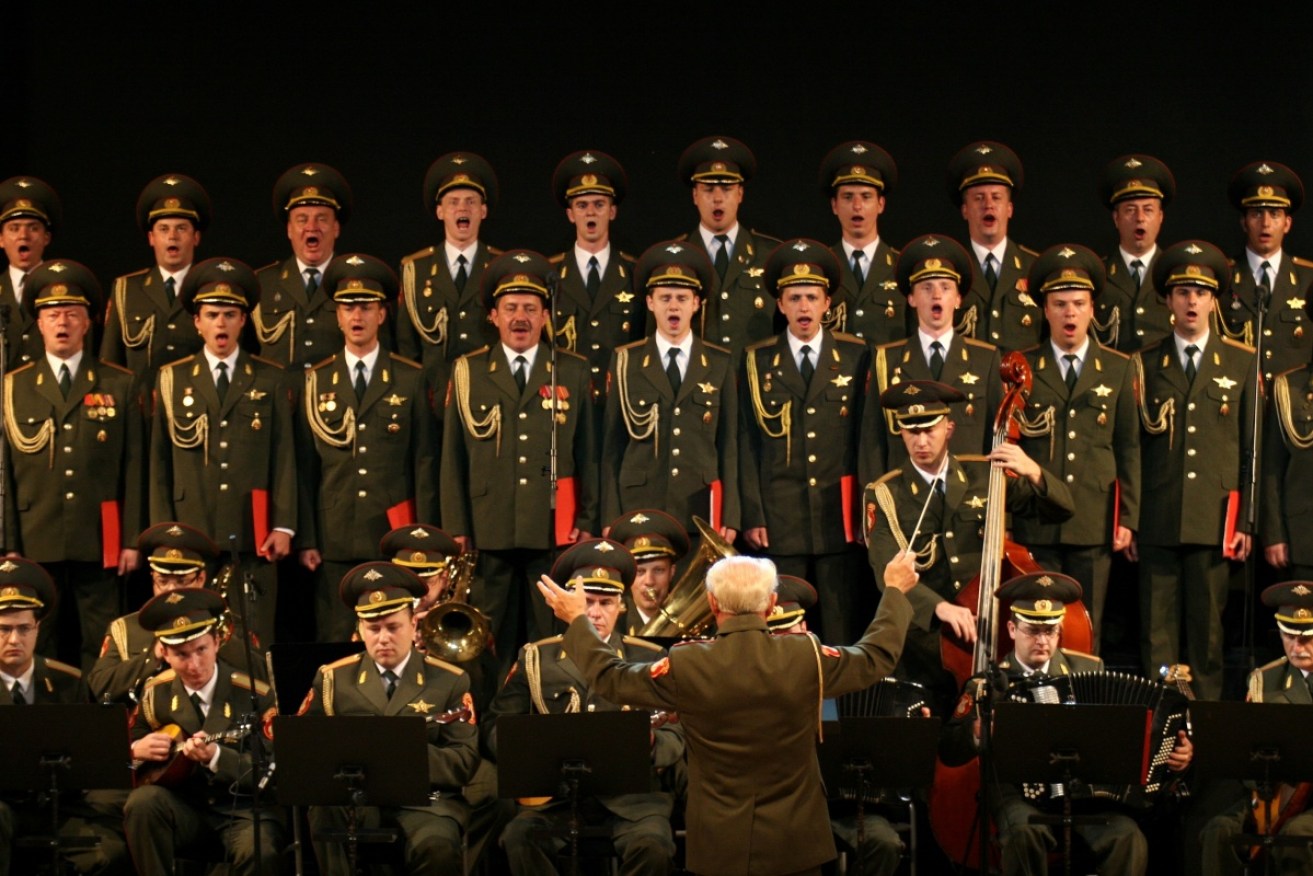 The world famous Red Army choir pictured at a concert in 2010. 