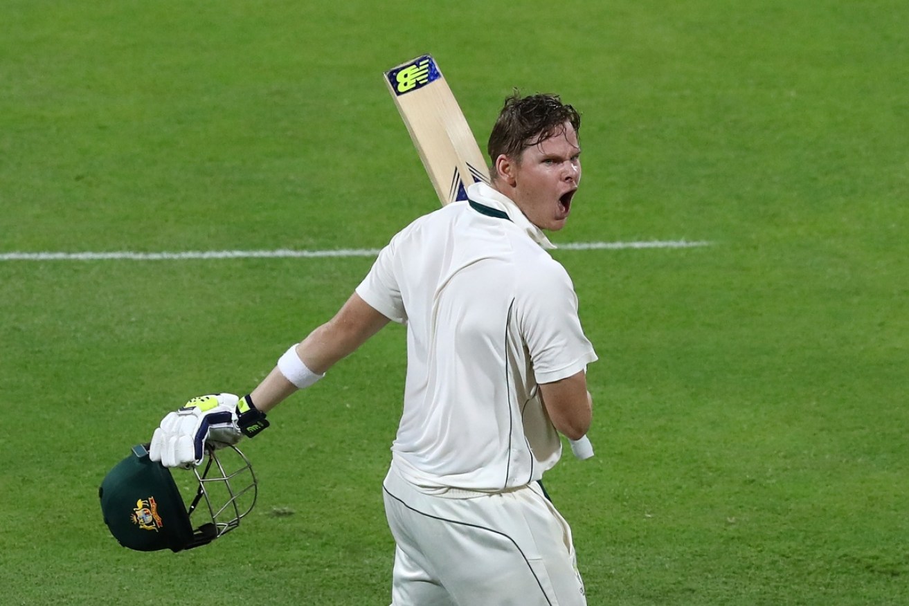 Smith was fired up after hitting his 16th Test century, in only his 48th match. 