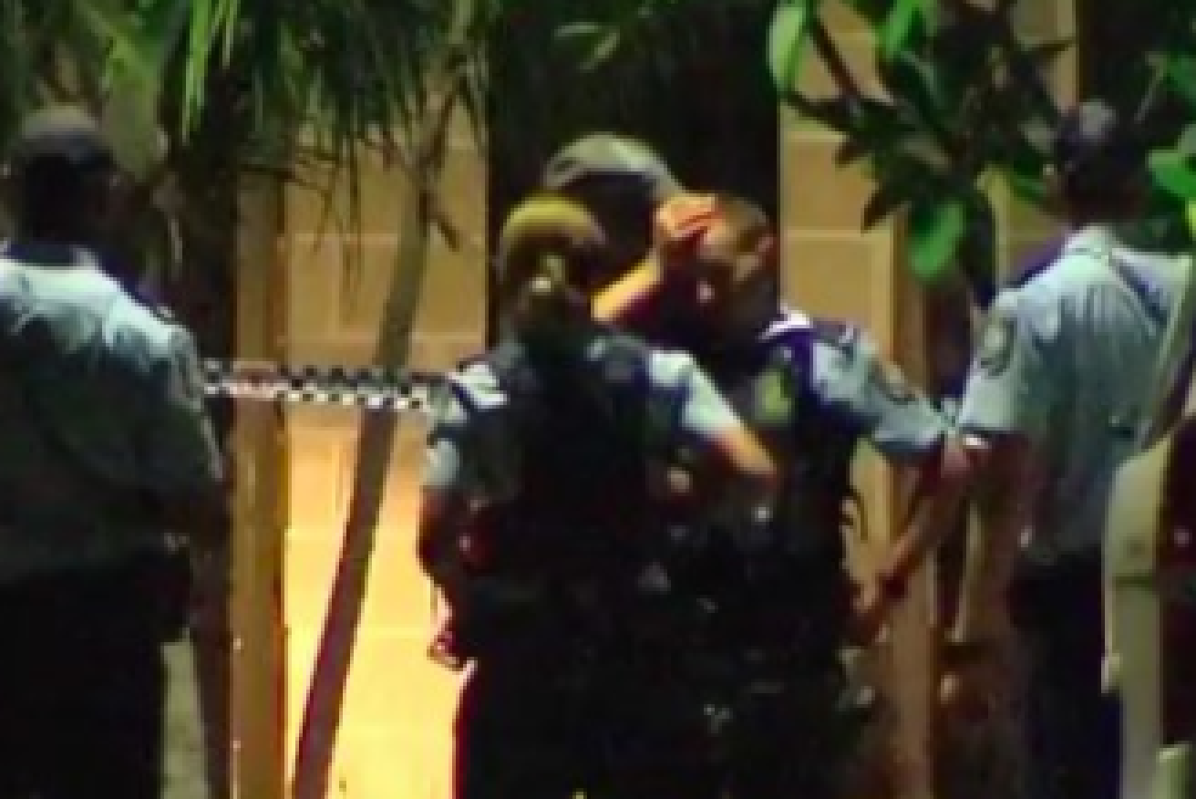 Police escorted the toddler twins to hospital after they were discovered unconscious in a swimming pool.