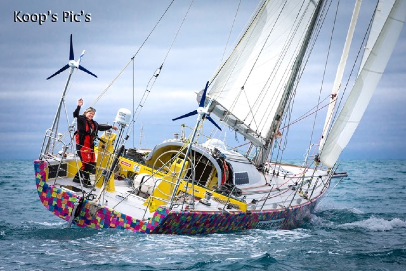 Lisa Blair is ridin the wind and waves back to Sydney after her historic circumnavigation of Antarctica. 