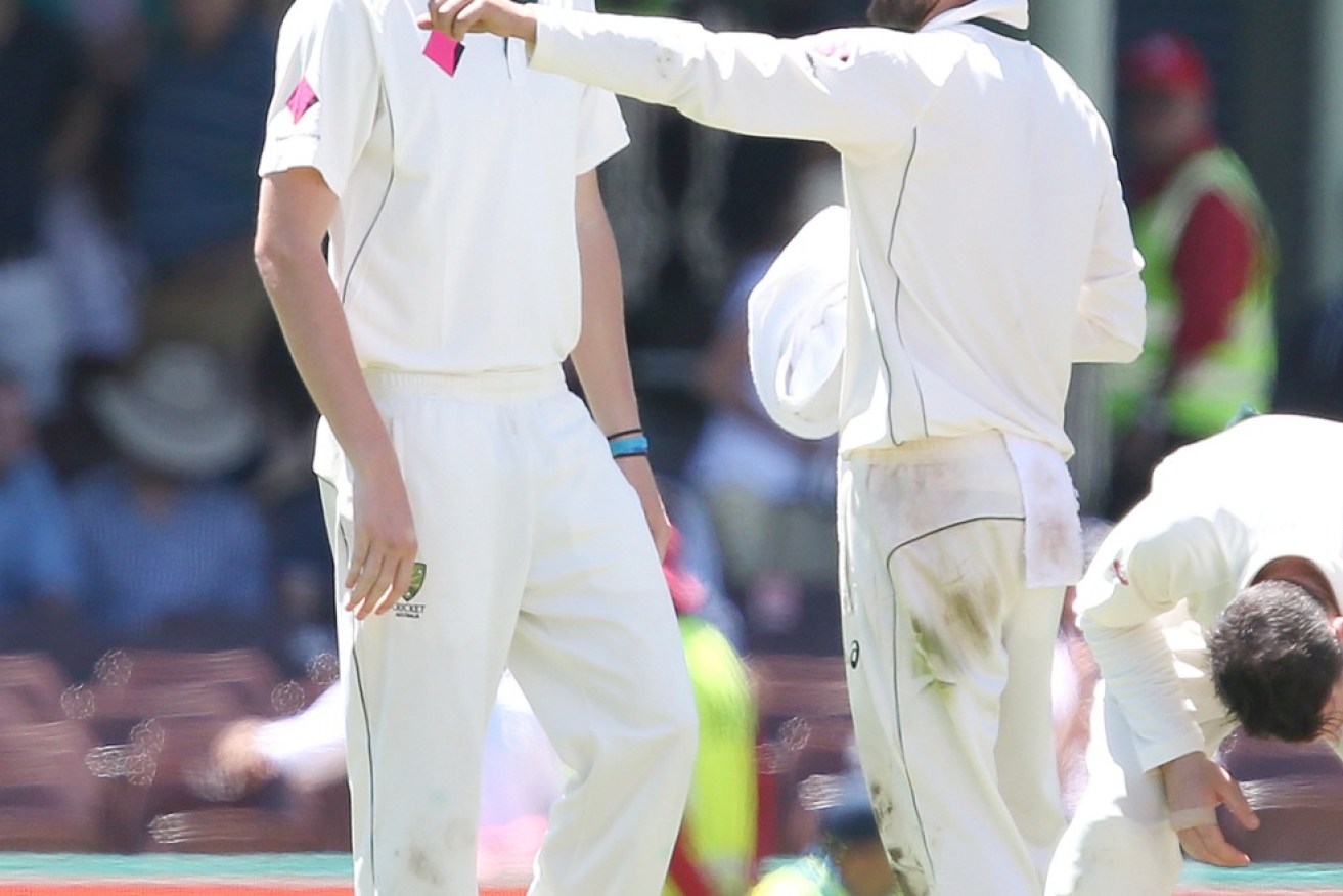From one cult hero to another, sub fielder Mickey Edwards gets advice from Nathan Lyon.