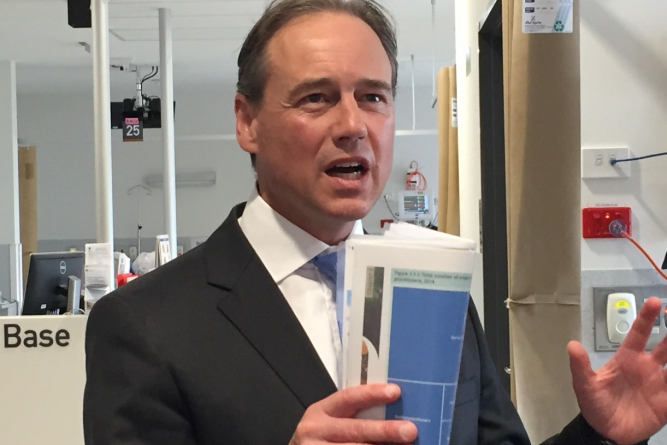 Newly-appointed Health Minister Greg Hunt outlines his priorities for the role while visiting Frankston Hospital in January. 