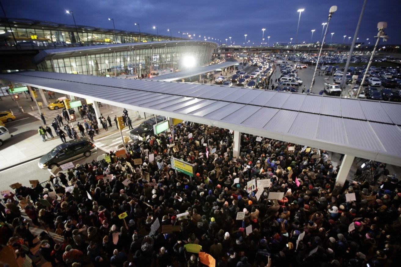 New York's JFK Airpot was the scene of huge protests over the US' new immigration policies. Photo: EPA