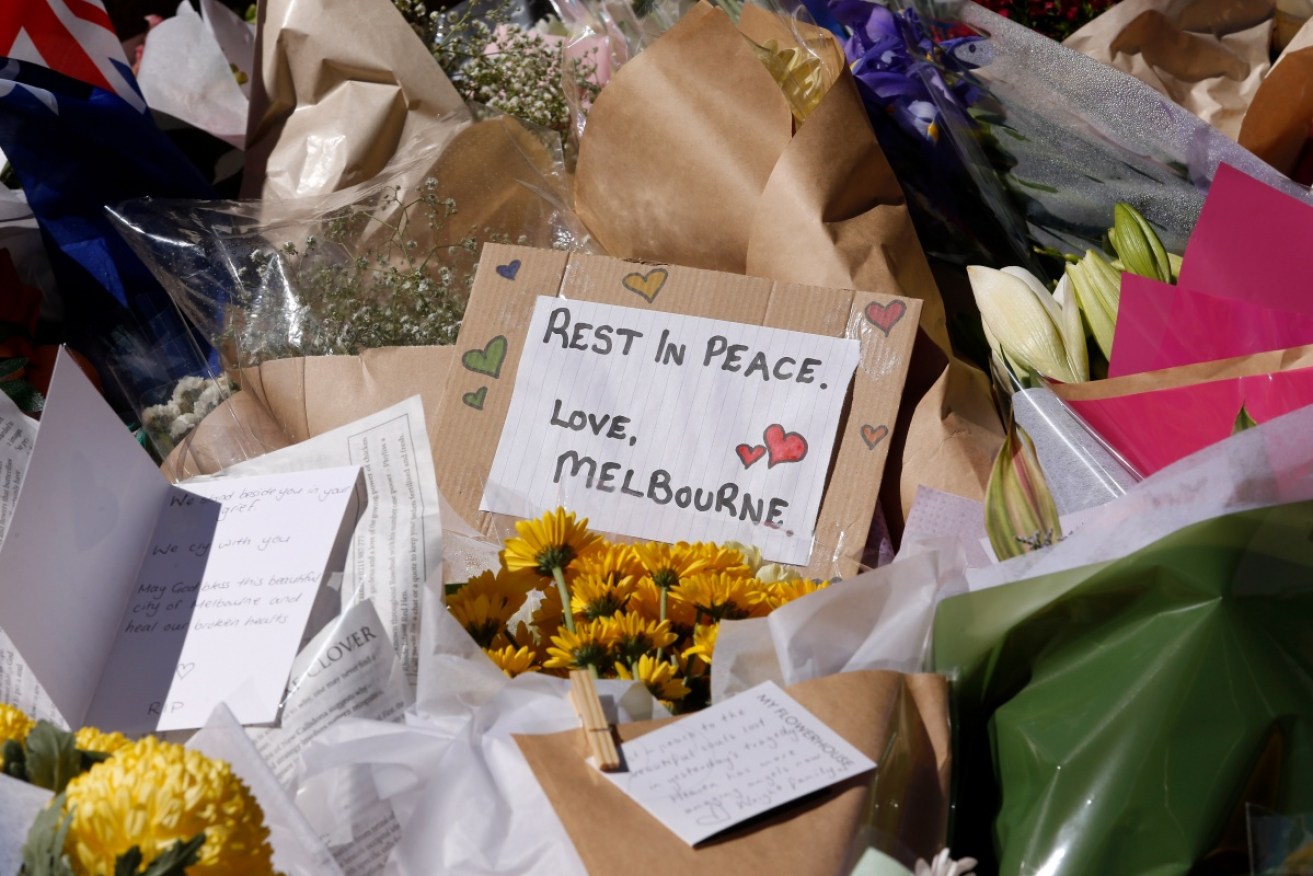 Melburnians laid floral tributes at the site of the horror incident.