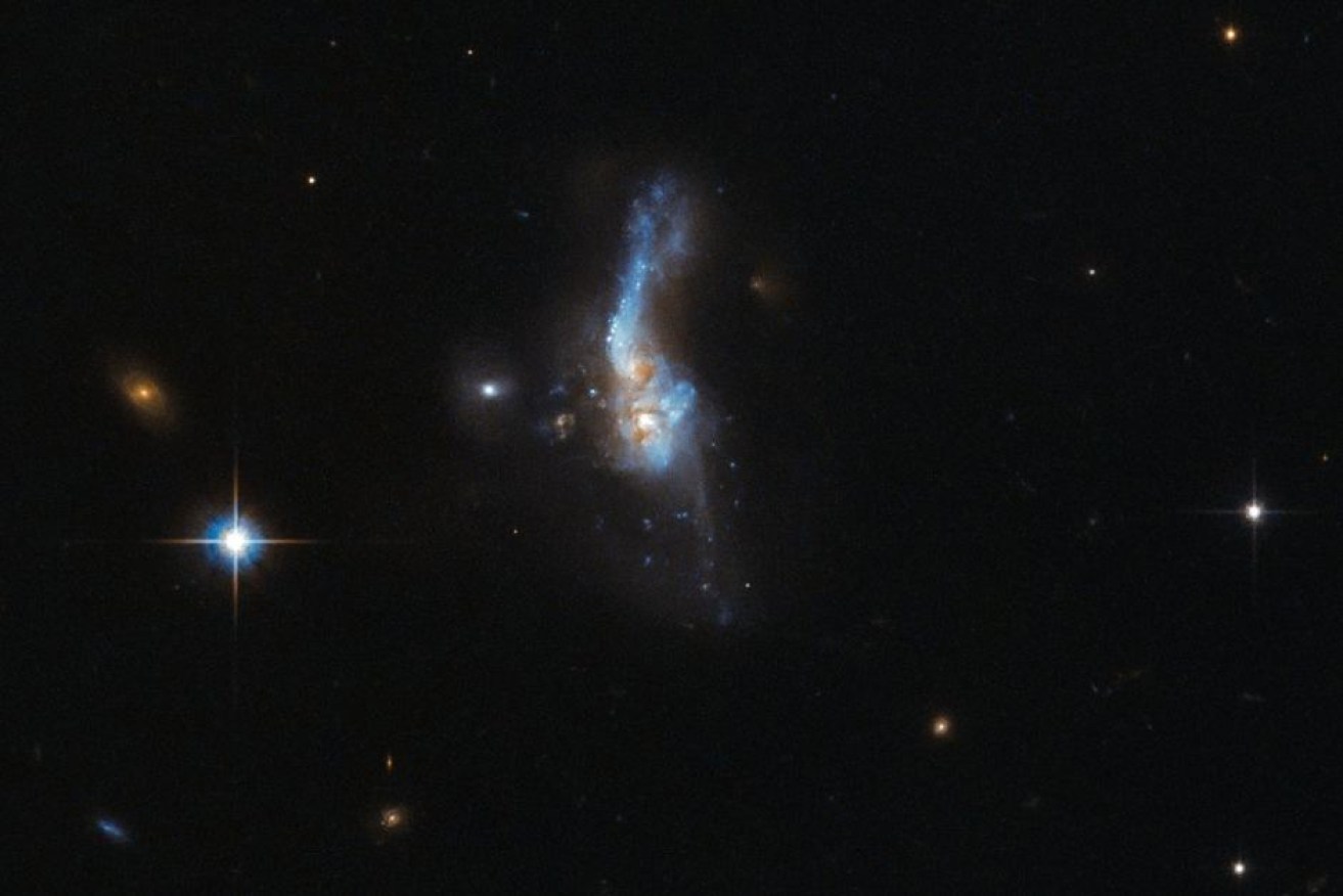 The "ethereal appearance" of IRAS 14348-1477 is due to huge amounts of molecular gas.