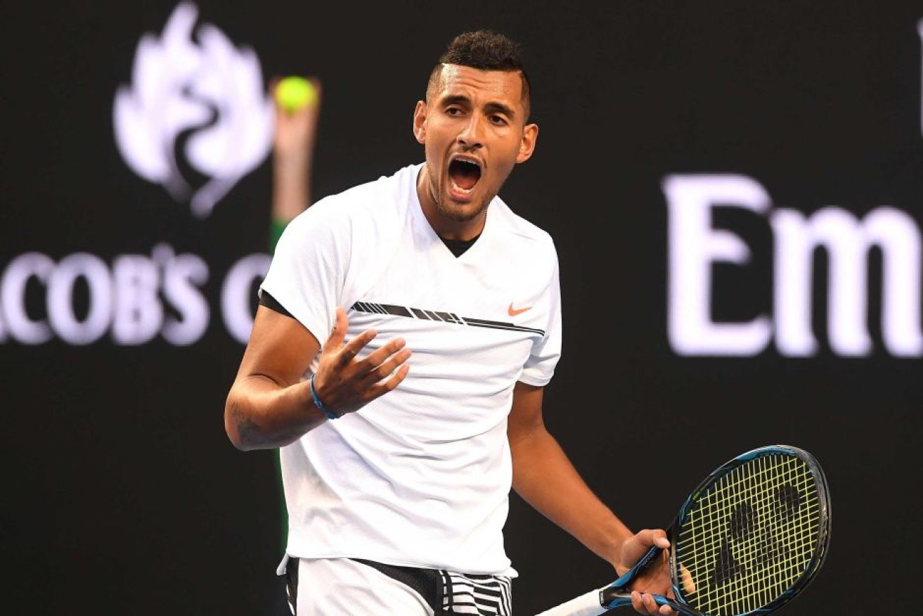 Nick Kyrgios was his eclectic self against Seppi, displaying the full range of emotions.