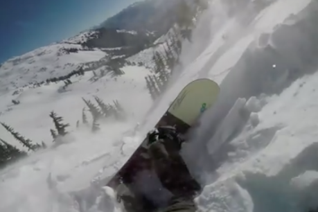 Snowboarder rides avalanche with help of inflatable backpack