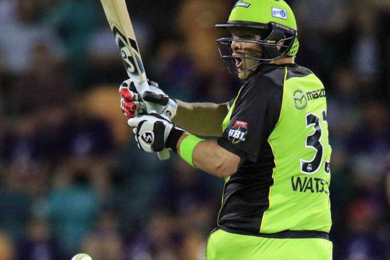 Shane Watson smashed a quickfire half-century to lead the Thunder to victory.