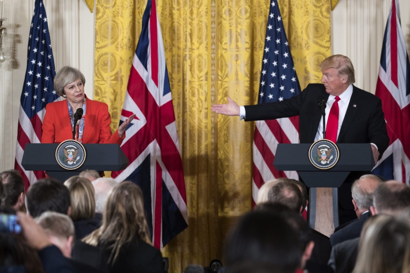 President Donald Trump and UK PM Theresa May hold joint press conference at the White House. 