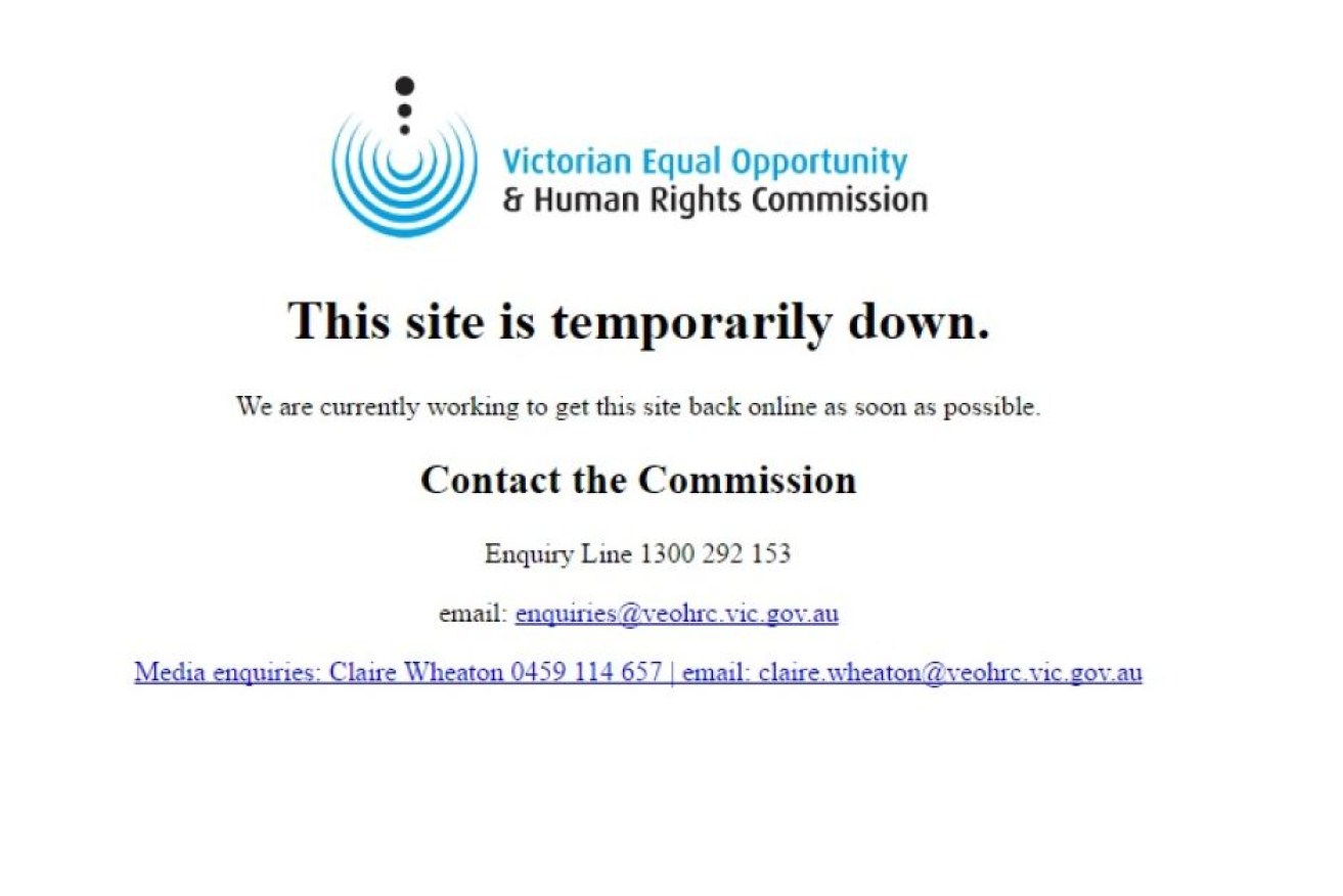 The commission's website has been down for several hours.