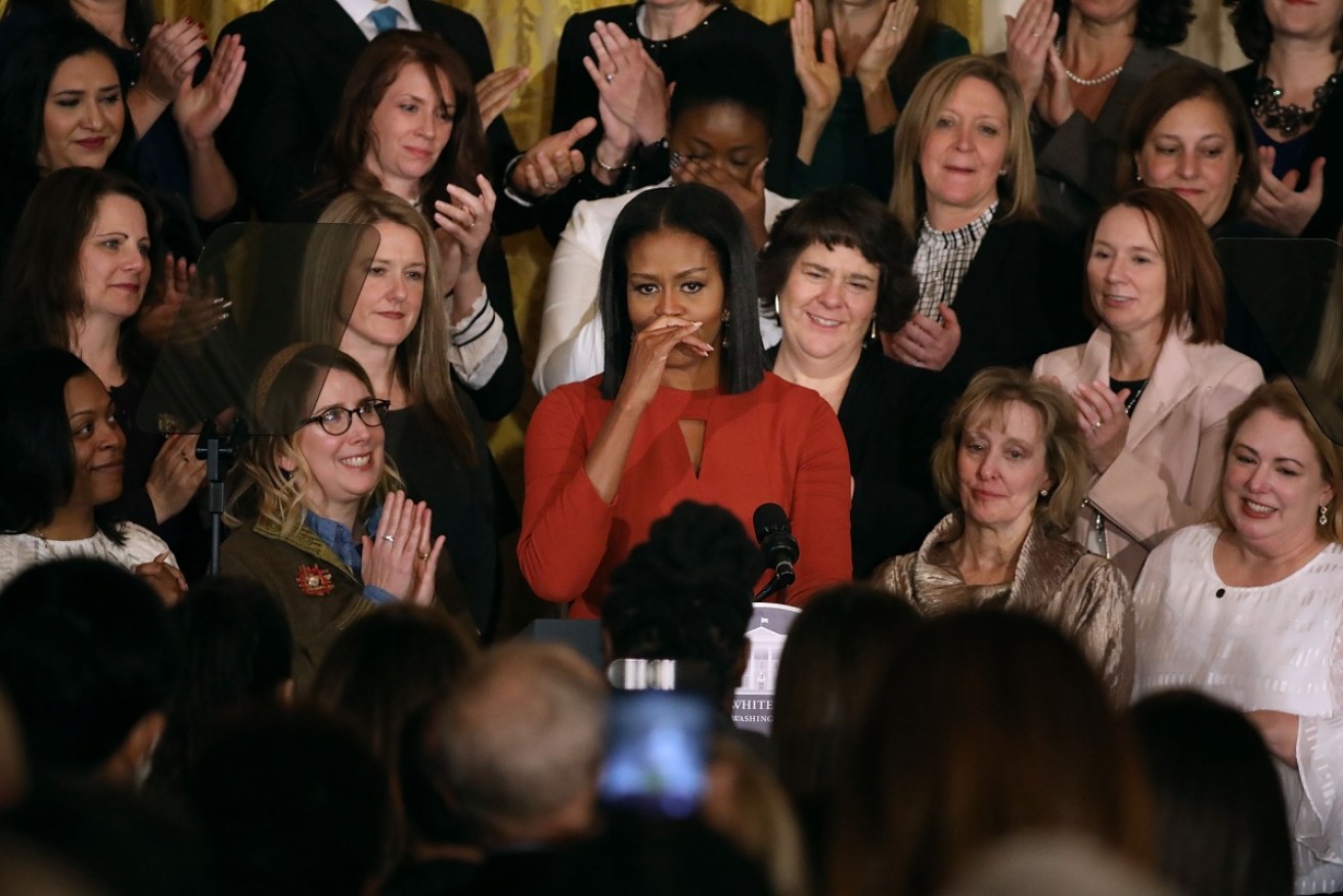 Michelle Obama gave her final speech at the White House to a crowd of high school educators.