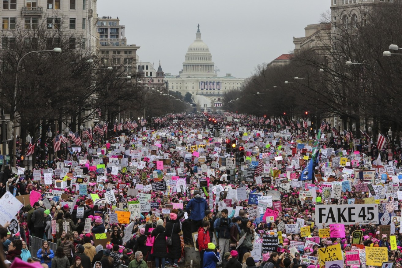 The crowd for the Women's March in Washington D.C. may have outstripped that for Trump's inauguration a day earlier. Photo: Getty