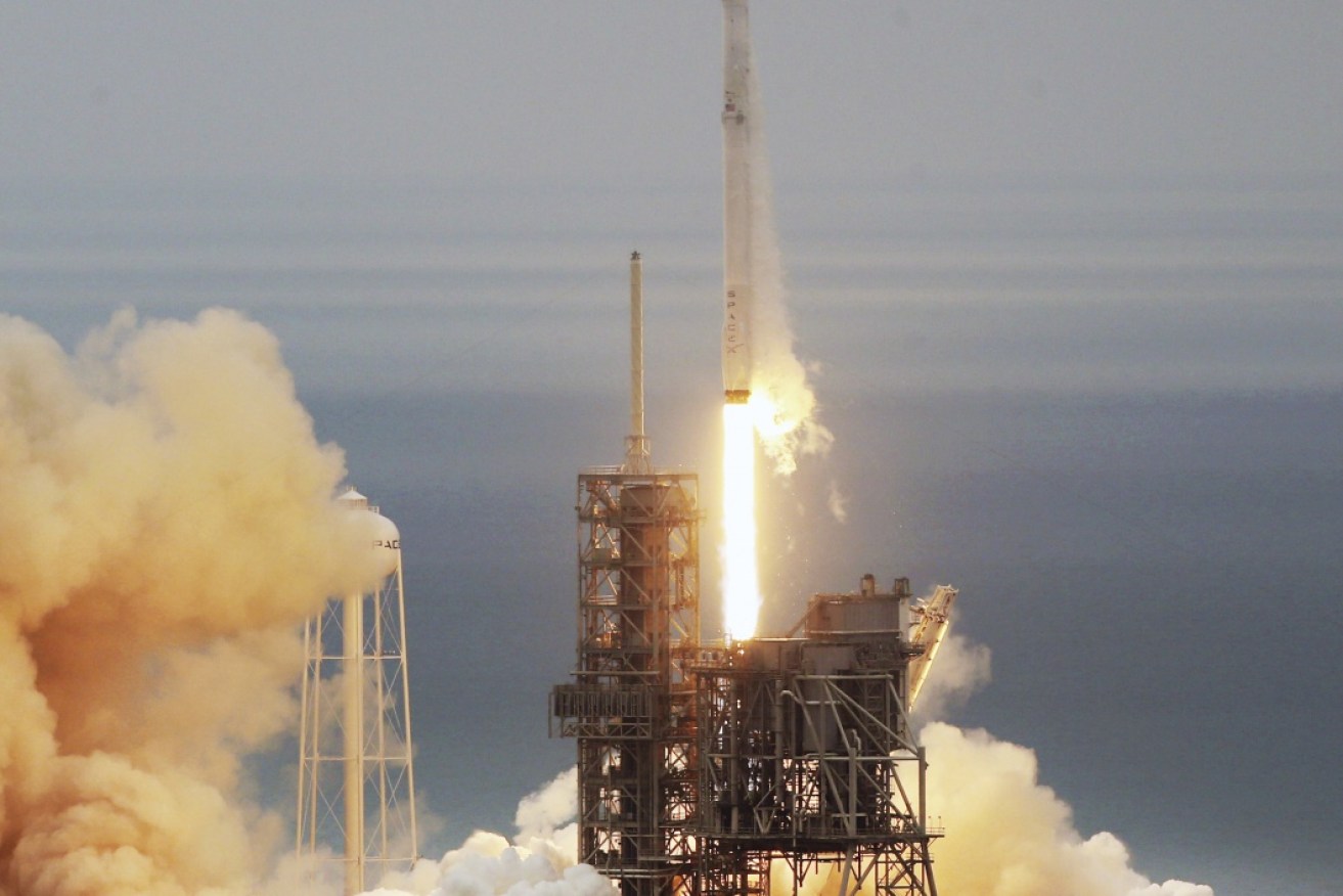 The SpaceX Falcon rocket blasts off from the Kennedy Space Center in Florida.