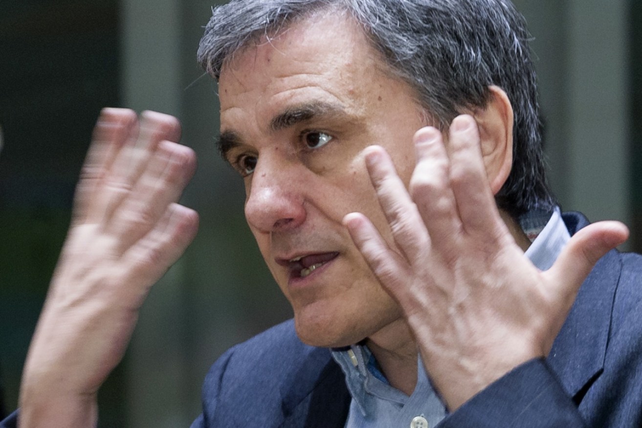 Greek Finance Minister Euclid Tsakalotos at a meeting of Eurogroup finance ministers in Brussels on Monday. 