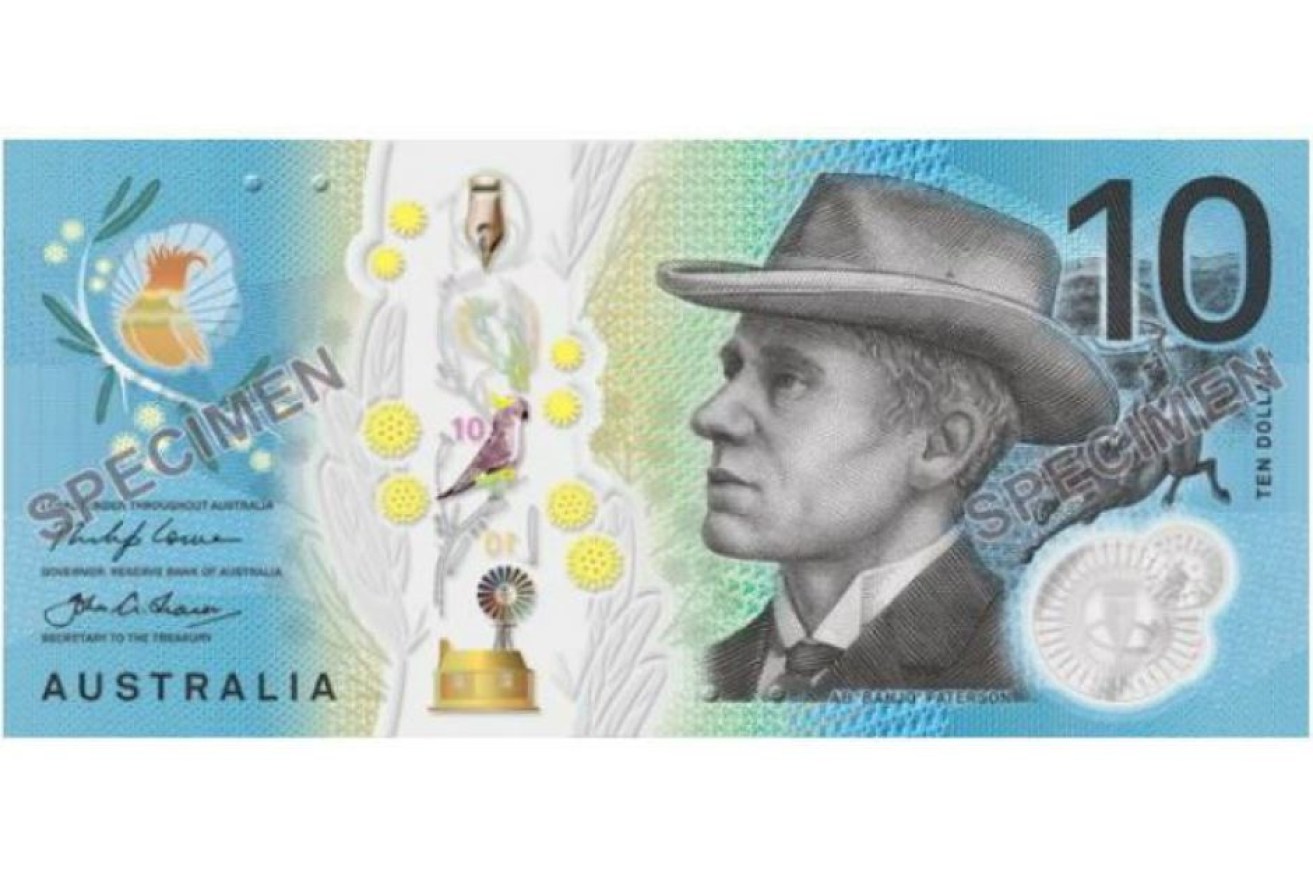 The signature side of the new $10 note features a pen nib, representative of Gillmore and Paterson's work as writers. Photo: RBA.